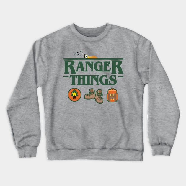 Up Ranger Things - Stranger Things Crewneck Sweatshirt by ThisIsFloriduhMan